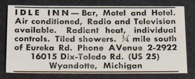 Idle Inn Bar & Motel - Print Ad